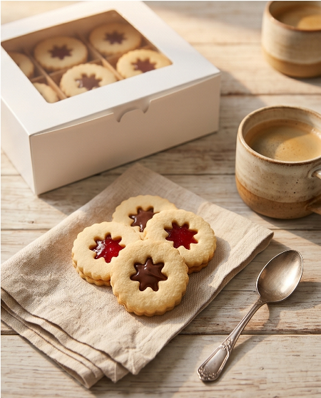 Mili’s Linzer Cookies (Strawberry & Chocolate Filled)