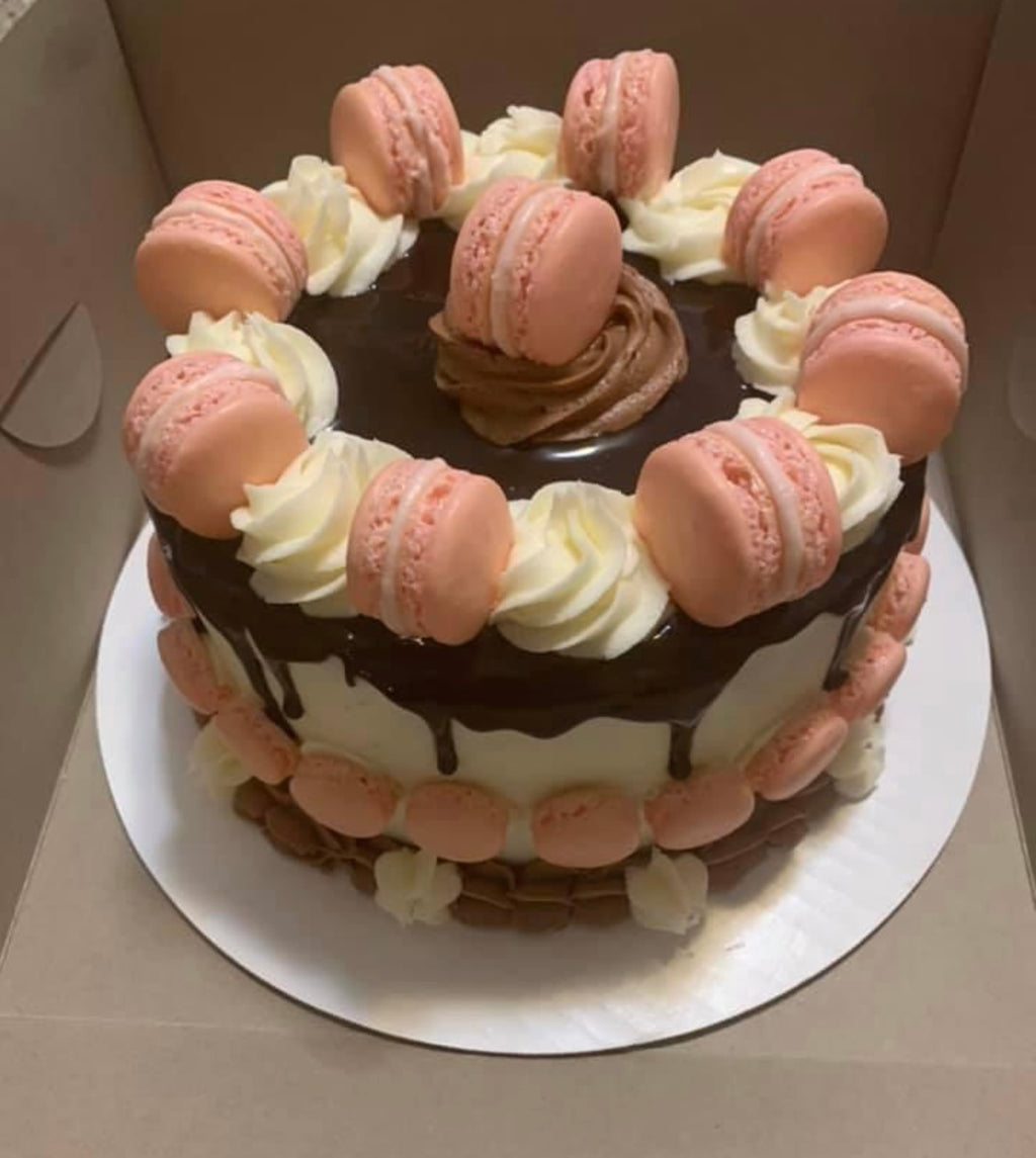 Macaron Chocolate Drip Cake