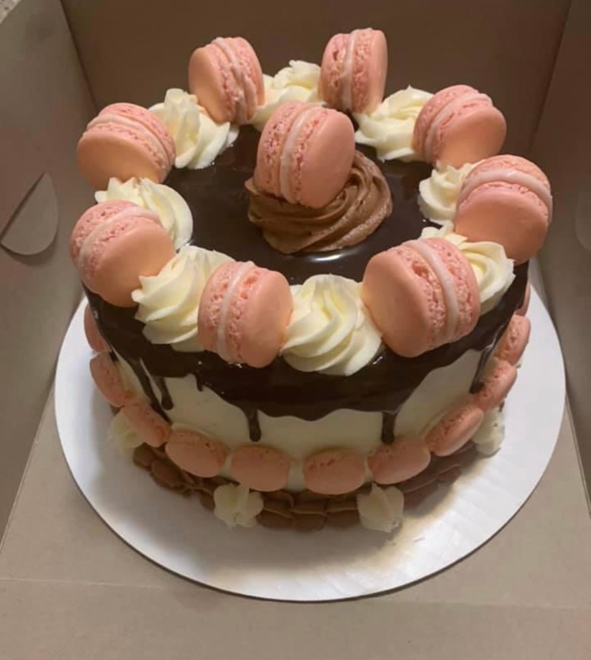 Macaron Chocolate Drip Cake