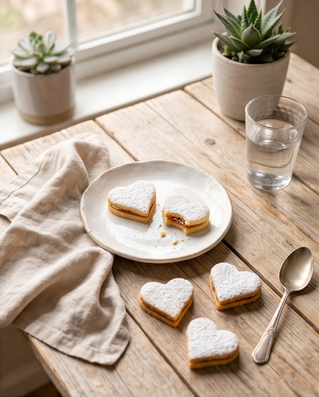 Czech Heart Linzer Cookies