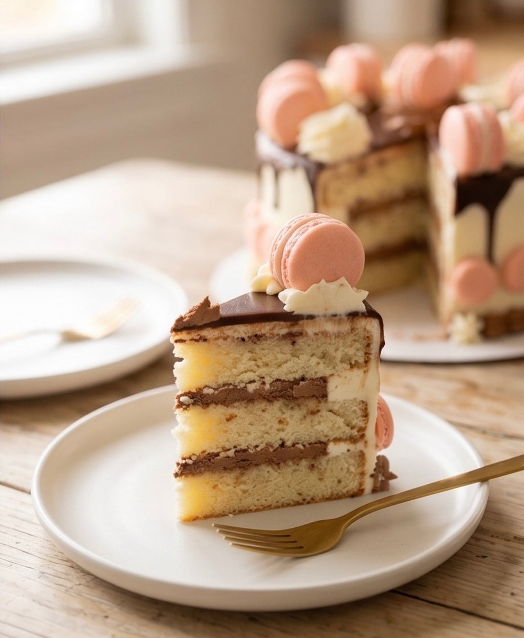 Macaron Chocolate Drip Cake