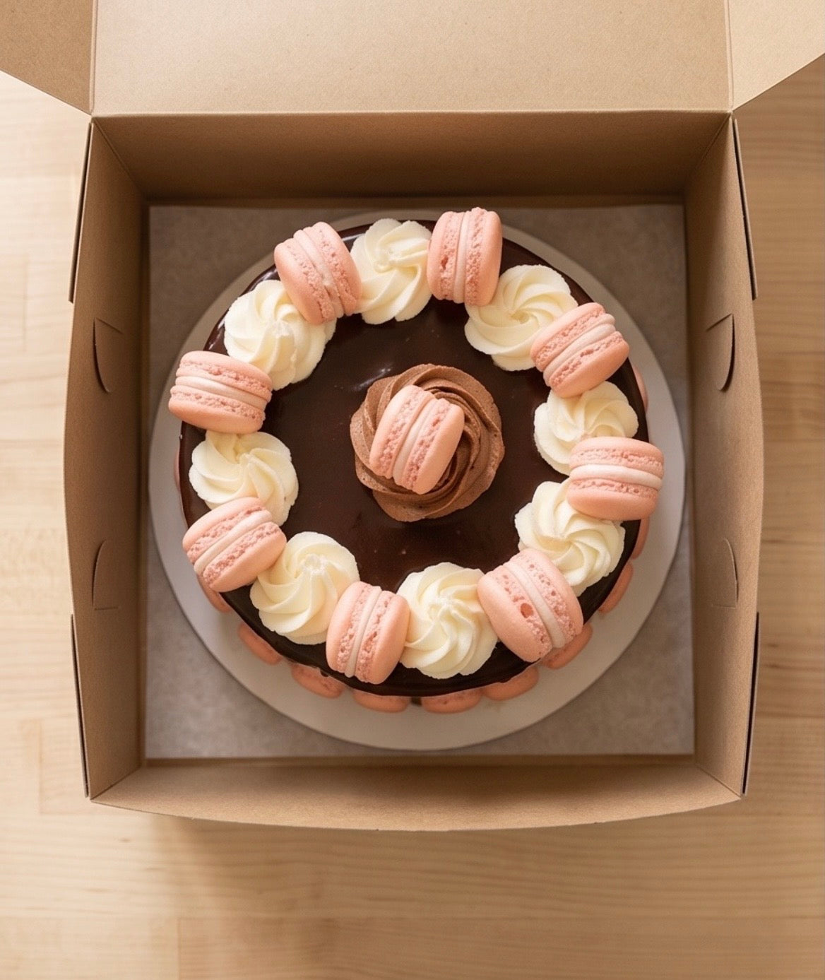 Macaron Chocolate Drip Cake