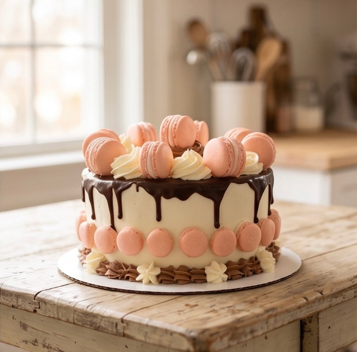 Macaron Chocolate Drip Cake