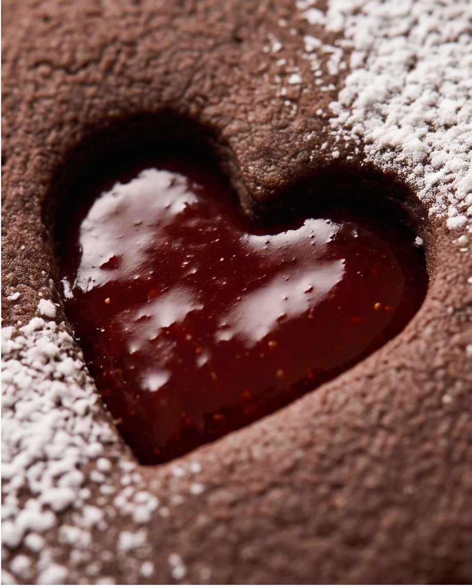 Chocolate Linzer Cookies – Strawberry or Raspberry