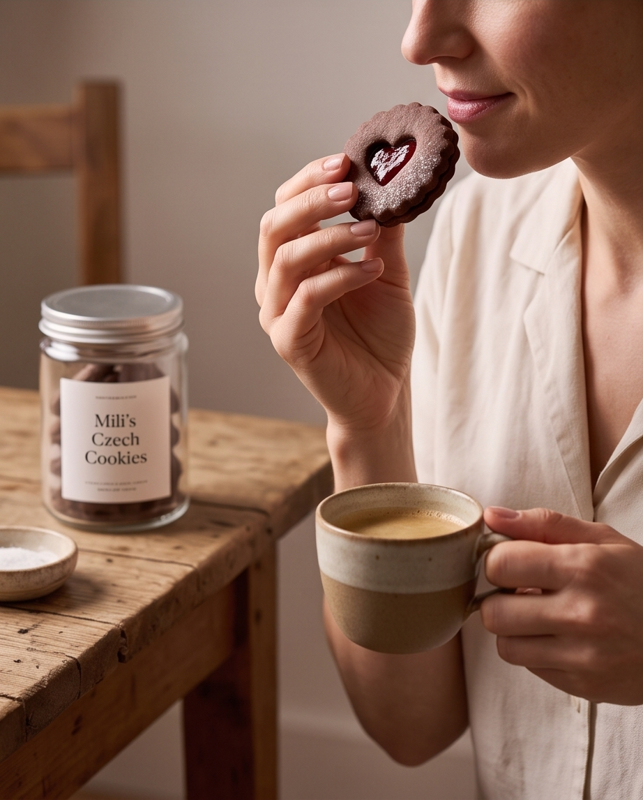 Chocolate Linzer Cookies – Strawberry or Raspberry
