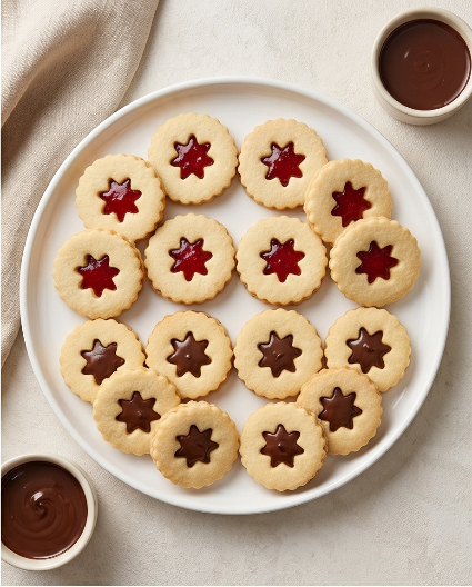 Mili’s Linzer Cookies (Strawberry & Chocolate Filled)